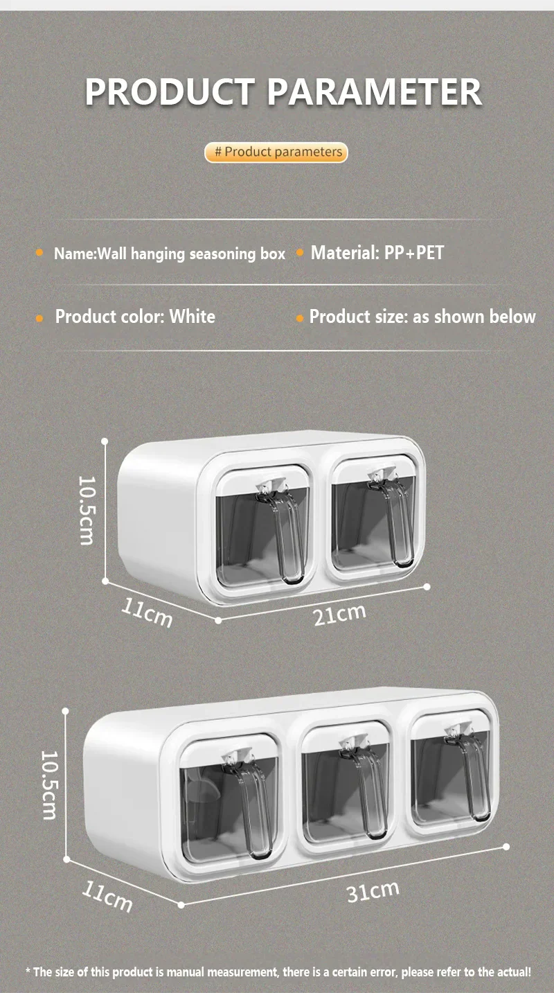 Wall Mounted Kitchen Seasoning Box – Condiment & Spice Storage Organiser