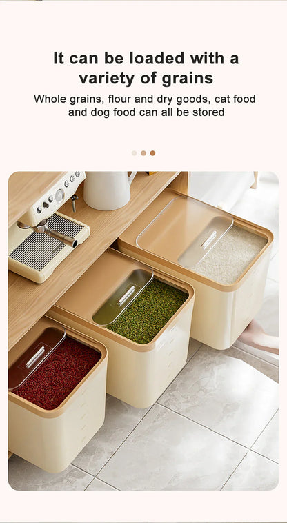 10KG Storage Container – Sealed Cereal, Pet Food, Rice, or Flour  Dispenser with Buckle